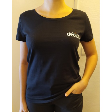T-shirt Debian Femme Noir