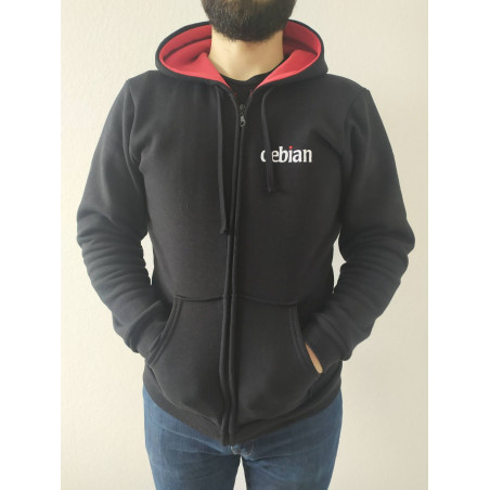 Sweat-Shirt Debian Mixte Noir à ZIP